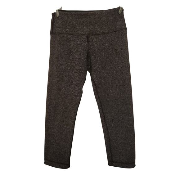lululemon athletica Pants - Lululemon Dark Grey Black Reversible Cropped Workout Leggings Size 4